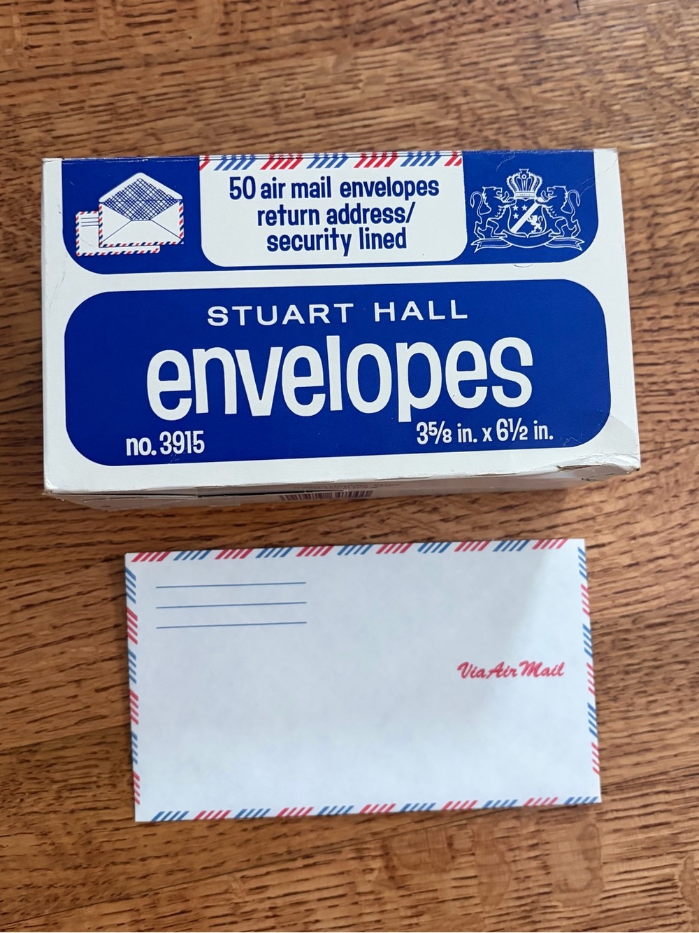 Vintage Stuart Hall Air Mail Envelopes 44 Count  Model 3915 Security Lined USA